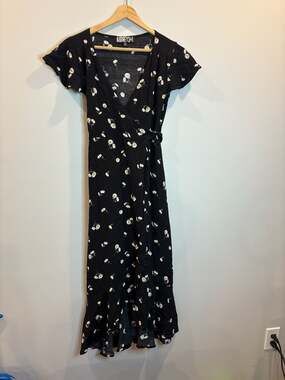 Audrey 3+1 Black Wrap Dress
